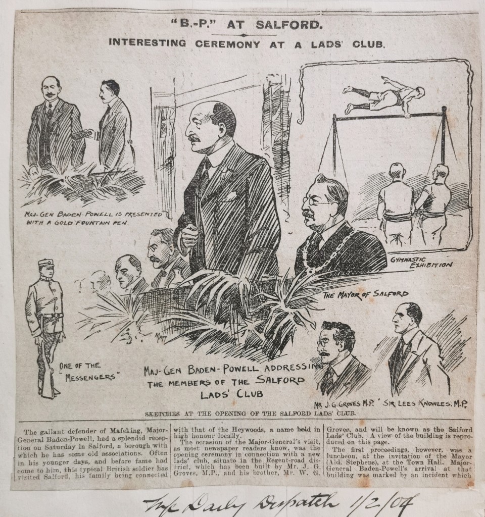 Sketches from the 1904 Daily Dispatch showing the opening of the club